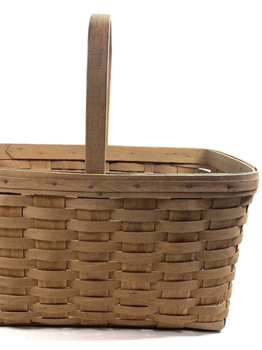 Vintage 1985 Longaberger Single Handle Brown Basket 16” Tall x 16” L x 11.5” W